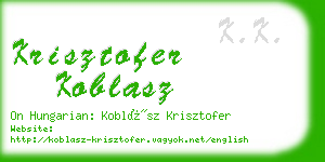 krisztofer koblasz business card